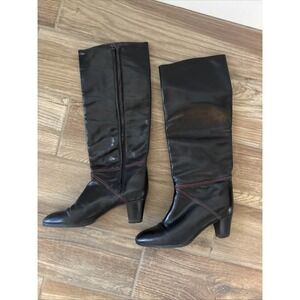 Vintage MARMOLADA Womens Black Mid Calf Leather Boots EU37.5 US7